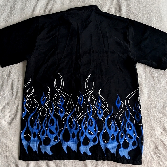 Vintage Y2K Men's Shirt Flames - Picture 4 of 6